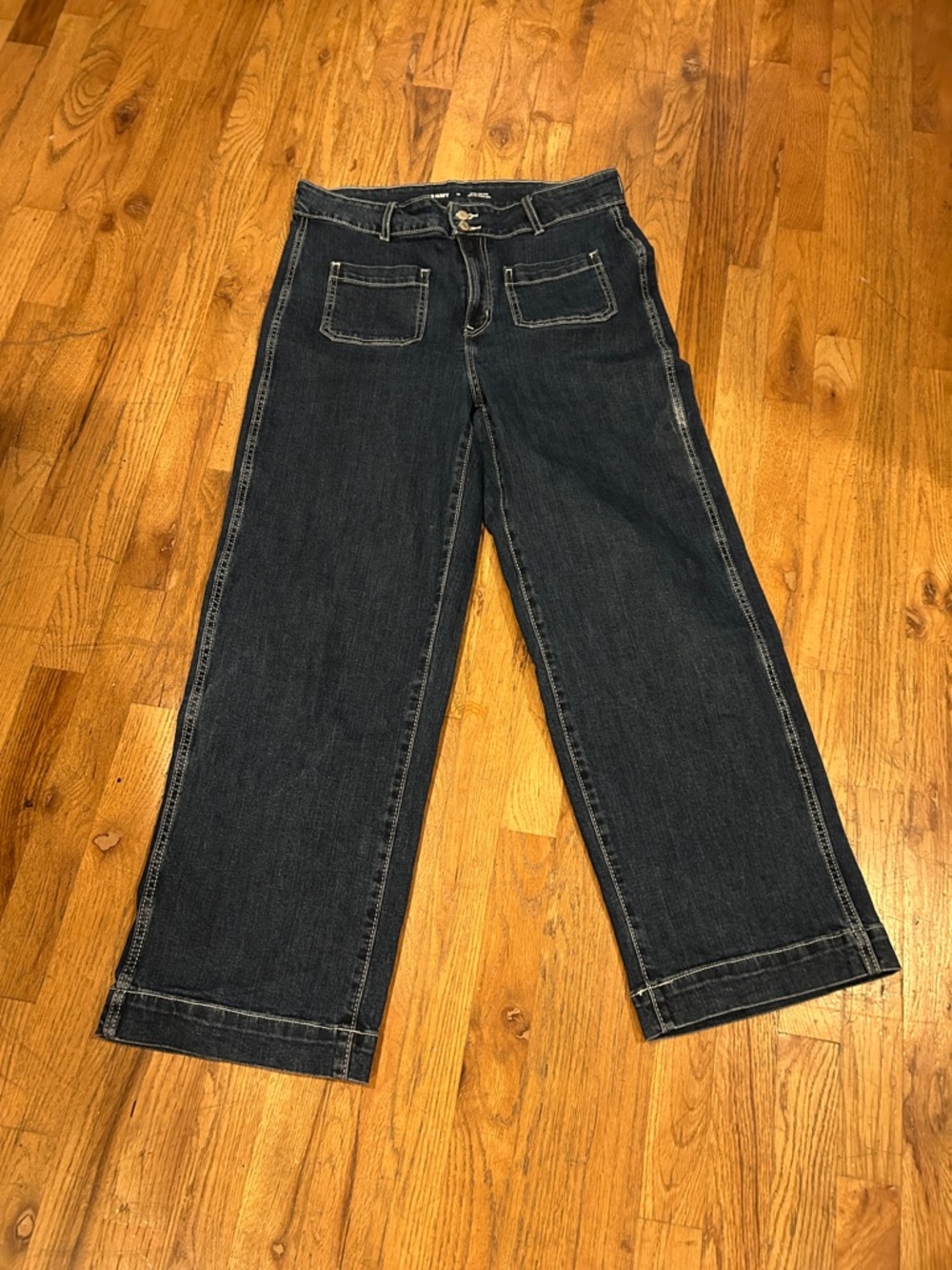 Old Navy Dark Indigo High-Rise Wide Leg Jeans 12